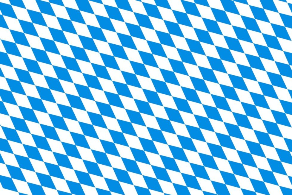 Oktoberfest background with blue checked repeatable rhombus. Bavaria flag